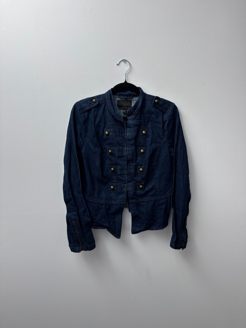 Banana Republic Navy Military-Style Jean Jacket